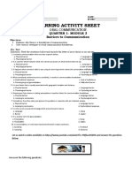 Learning Activity Sheet: Quarter 1-Module 3 Barriers To Communication