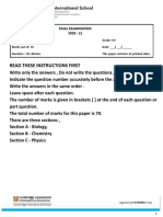 Read These Instructions First: Final Examination 2020 - 21