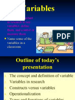 Variables and Measurement Scales