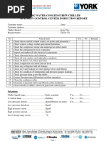 York Water-Cooled Screw Chiller Optiview Control Center Inspection Report