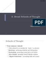 II. Broad Schools of Thought: Barelvi Deobandi Aligarh Modernist'