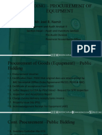 Public Bidding - Procurement of Equipment: Mr. Joel R. Namit