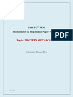 Topic: Protein Metabolism: Biochemistry & Biophysics: Paper-V, Unit-9