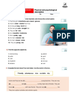 Physical and Psychological Description: Fast Worksheet 4