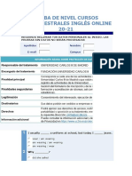 Rueba de Nivel Cursos Cuatrimestrales Inglés Online 20