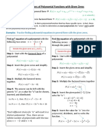 Finding Equations of Polynomial Functions With Given Zeros