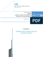 Thorough Examination of Lifting Tables: Guideline