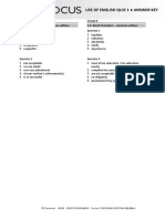 Use of English Quiz 1 Answer Key