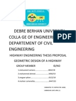 Debre Berhan University Colla Ge of Engineering Departement of Civil Engineering