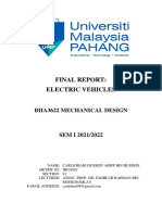 Final Report: Electric Vehicles: Bha3622 Mechanical Design