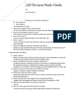 Unit 5 Cell Division Study Guide Answers