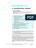 Pollution Industrielle de L'eau: Caractérisation, Classification, Mesure