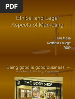 Ethical and Legal Aspects of Marketing