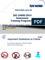 Welcomes You To ISO 19600:2014 Awareness Training Programme