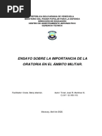 Tarea I Ensayo Importancia de La Oratoria en El Ambito Militar