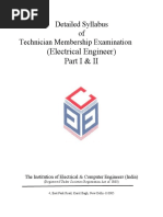 (Electrical Engineer) Part I & II: Detailed Syllabus of Technician Membership Examination