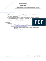 Laboratory 1: Ltspice/Analog Discovery Introductory Circuits