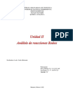 Unidad II. Análisis de Reacciones Redox