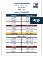 Bell Timings Class X & XI