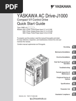 YASKAWA AC Drive-J1000: Quick Start Guide