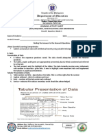 Learning Activity Sheet (SHS) Inquiries, Investigations and Immersion Fourth Quarter, Week 1