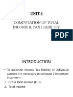 Unit 6-Computation of Total Income and Tax Liability