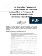 Reglamento General de Finanzas y de La Comisión de Finanzas Del DE-FCEUSB (2009)