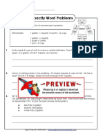 Capacity Word Problems: Super Teacher Worksheets