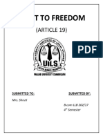 Right To Freedom: (ARTICLE 19)