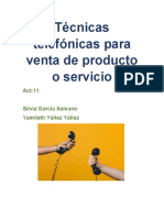 Técnicas Telefónicas para Venta de Producto o Servicio Trabajo