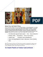 52 Shakti-Peeths of Indian Subcontinent: About Four Adi Shakti Pithas