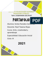 Portafolio y Producto de Arte y Creatividad