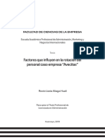 Factores Que Influyen en La Rotación Del Personal Caso Empresa "Avecitas"