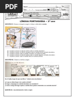 Língua Portuguesa - 1º Ano: QUESTÃO 01. Observe A Imagem A Seguir e Indique A Alternativa Correta