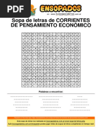 Sopa de Letras de Corrientes de Pensamiento Económico