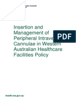 Insertion and Management of Peripheral Intravenous Cannulae in Western Australian Healthcare Facilities Policy