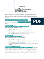 Risk Mitigation, Monitoring, and Management (RMMM) Plan: Module-6