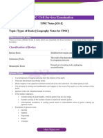 Types of Rocks Geography Notes For UPSC