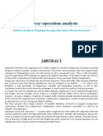 Railway Operation Analysis: Effective Railway Planning Through Operations Research Models