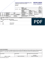 Repair Order: RO No.:RO004511 Icon Equipment Solutions Philippines, Inc