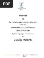 Rapport de La Programmation en Nombres Entiers