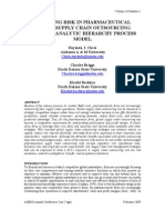 Managing Risk in Pharmaceutical Global Supply Chain Outsourcing: Applying Analytic Hierarchy Process Model