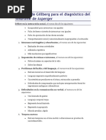 Criterios de Gillberg para El Diagnóstico Del Síndrome de Asperger