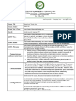 Leon Guinto Memorial College, Inc.: Course Title Course Number School Year & Term Faculty