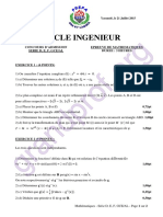 Epreuve Maths Cycle Ingenieur Serie D PrepaVogt Juillet 2015