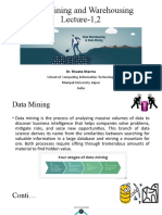 Data Mining and Warehousing - L1 & L2