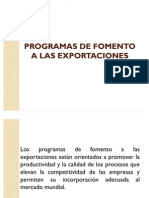 Programas de Fomento A La Exportación