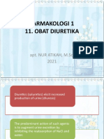 Farmakologi 1 11. Obat Diuretika: Apt. NUR ATIKAH, M.Sc. 2021