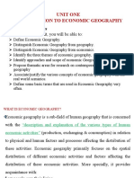 ECONOMIC GEOGRAPHY Chapter 1 and 2