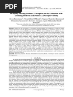 Analysing Nursing Students' Perception On The Utilization of E-Learning Platform in Rwanda: A Descriptive Study